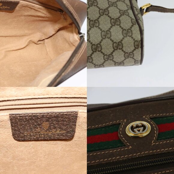 VGUCCI GG Supreme Web Sherry Line Shoulder Bag PVC Beige 56 02 088 Auth 131583 - Picture 12 of 14